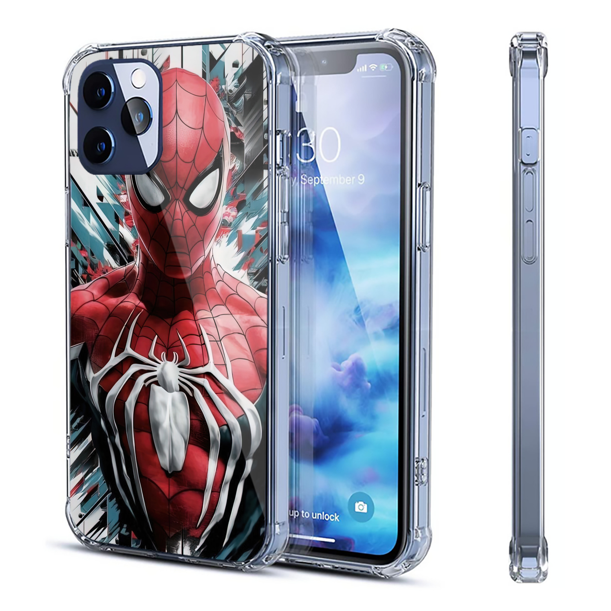 （画像用） Spider Man スパイダーマン 【iPhone 12シリーズ対応】透明スマホケース（クリアソフトケース）